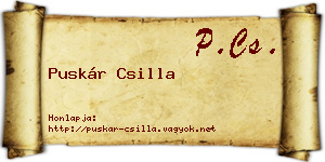 Puskár Csilla névjegykártya